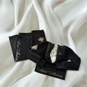 Rare grail Metal Mulisha black velour tracksuit set gold script y2k grunge goth